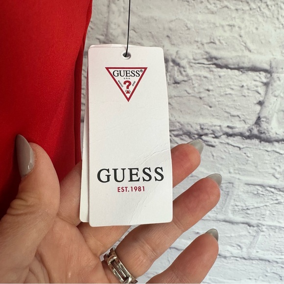 Guess strapless red dress (SL Anya Dress, Size 14, Color: Red Cherry, NWT): - Picture 3 of 14